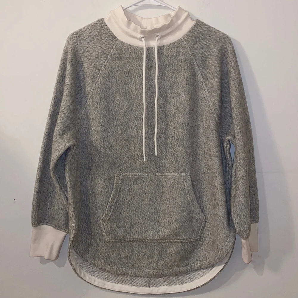Lou & Grey Soft Knit Pullover in Gray & Cream Size XXS Oversized - Picture 12 of 13